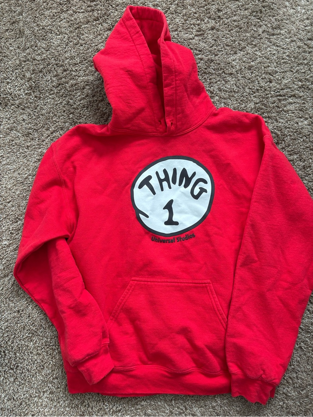Universal Red 'Thing 1' Kids Hooded Sweatshirt